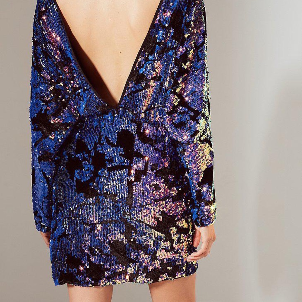 NWT UO Magic velvet + Sequin Mini Dress
